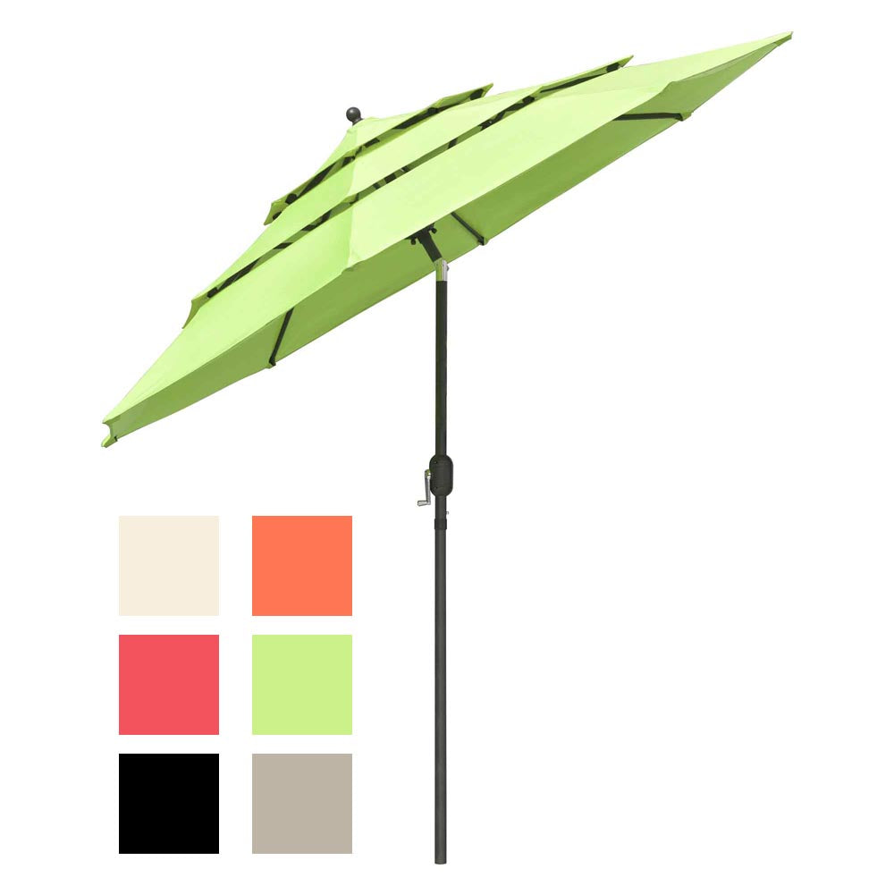 Yescom 9ft 8-Rib Patio Outdoor Market Umbrella 3-Tiered Tilt