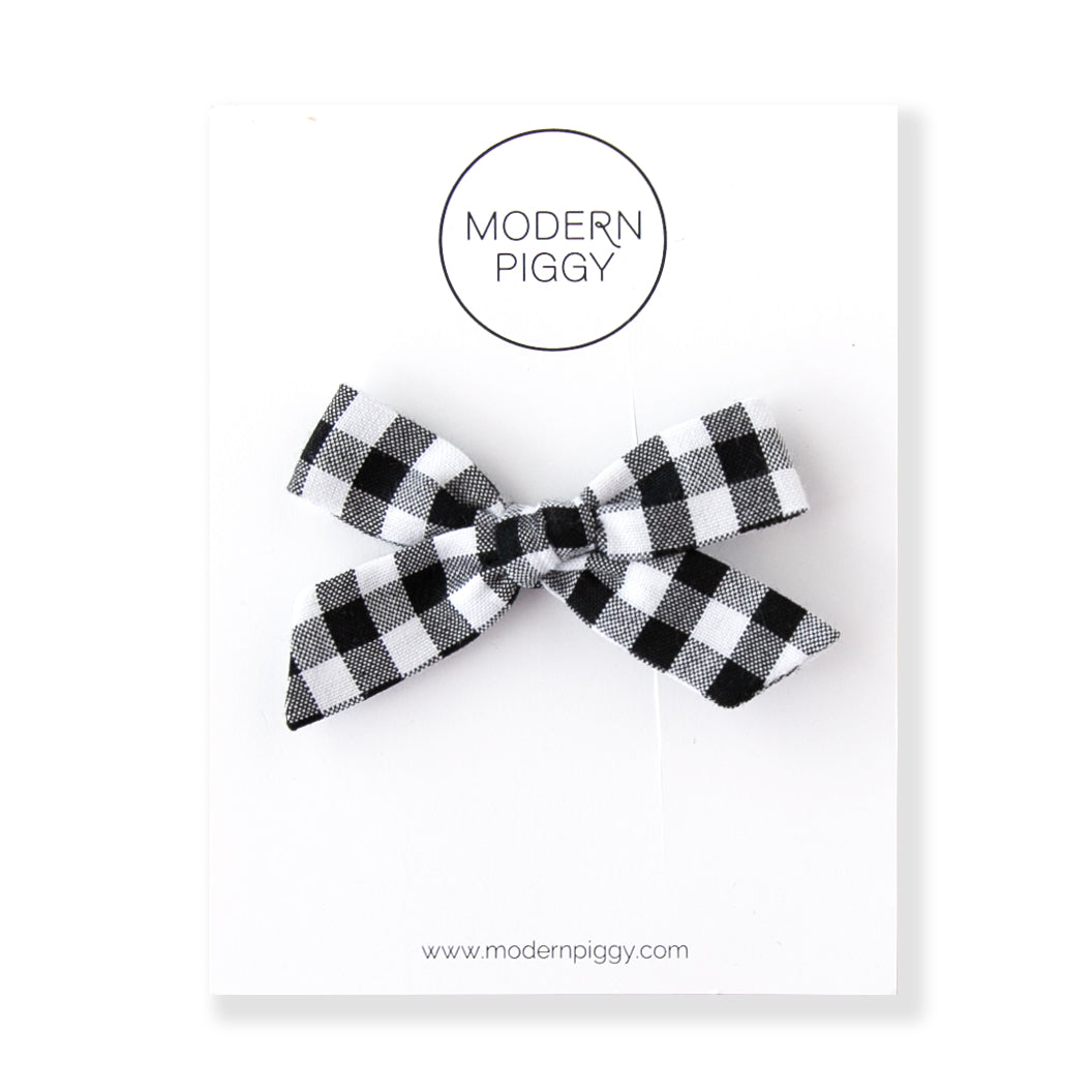 Black Gingham | Hand-tied Bow