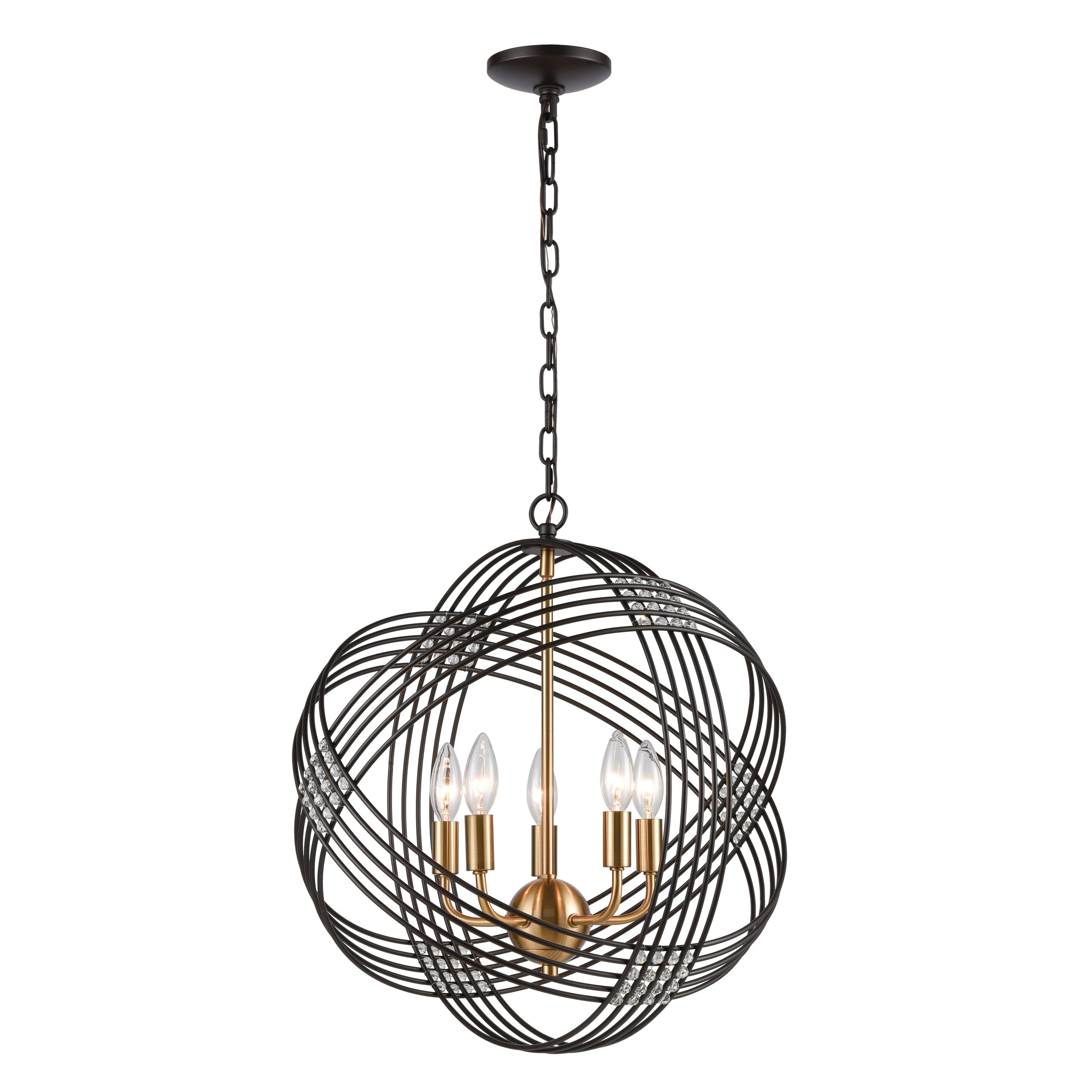 ELK SHOWROOM 11193/5 Concentric 19” Wide 5-Light Chandelier – Oil Rubbed Bronze