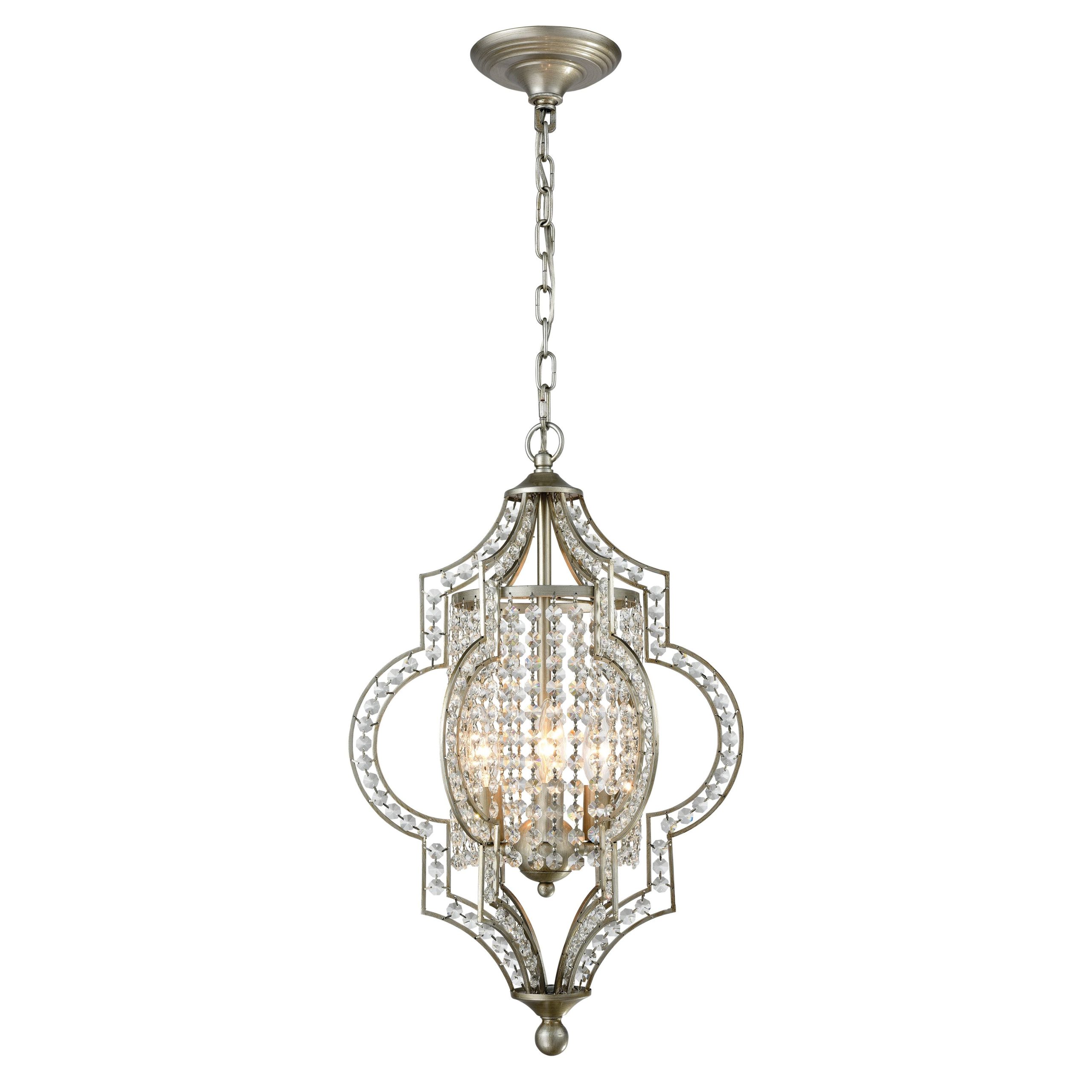 ELK SHOWROOM 16270/3 Gabrielle 14” Wide 3-Light Chandelier – Aged Silver