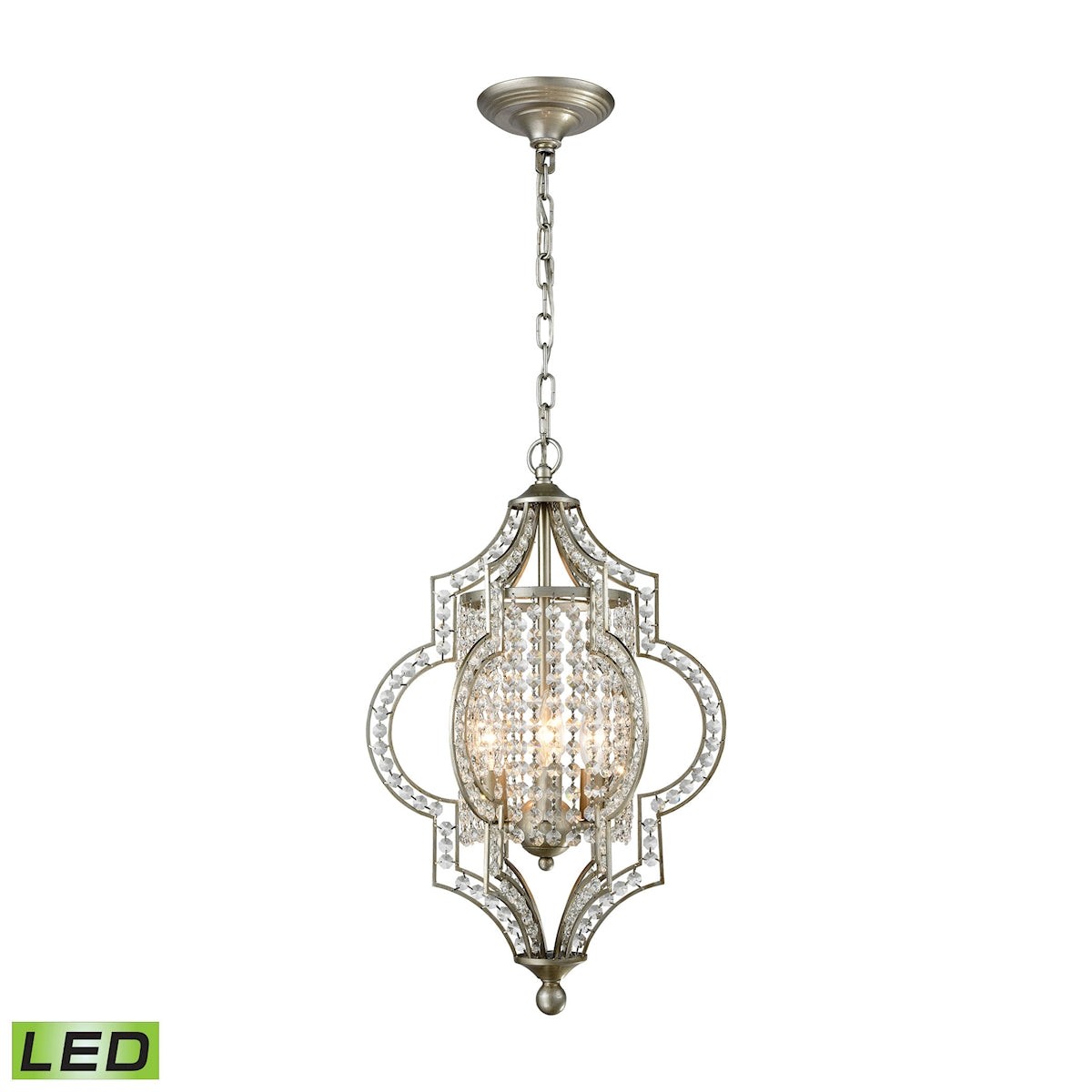 ELK SHOWROOM 16270/3-LED Gabrielle 14” Wide 3-Light Chandelier – Aged Silver