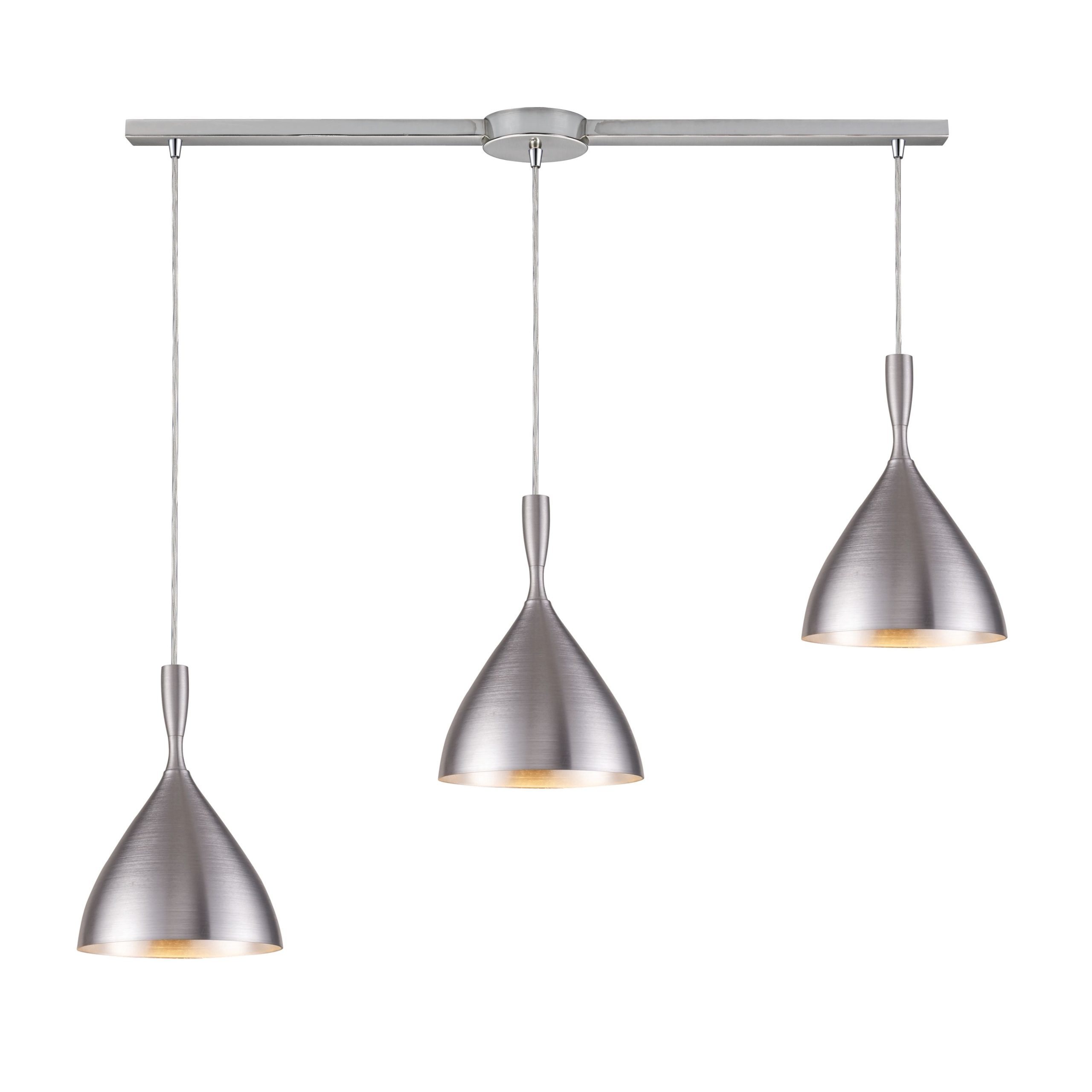 ELK SHOWROOM 17042/3L-ALM Spun Aluminum 36” Wide 3-Light Pendant – Aluminum