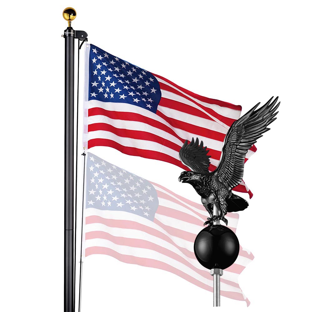 Yescom 25′ Sectional Flag Pole and Flag Kit with Regal Eagle