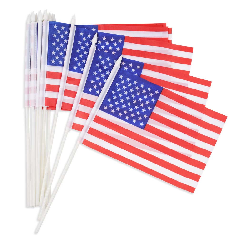 Yescom Small American Flag on Stick 8″x5″(12ct or 24ct Options)