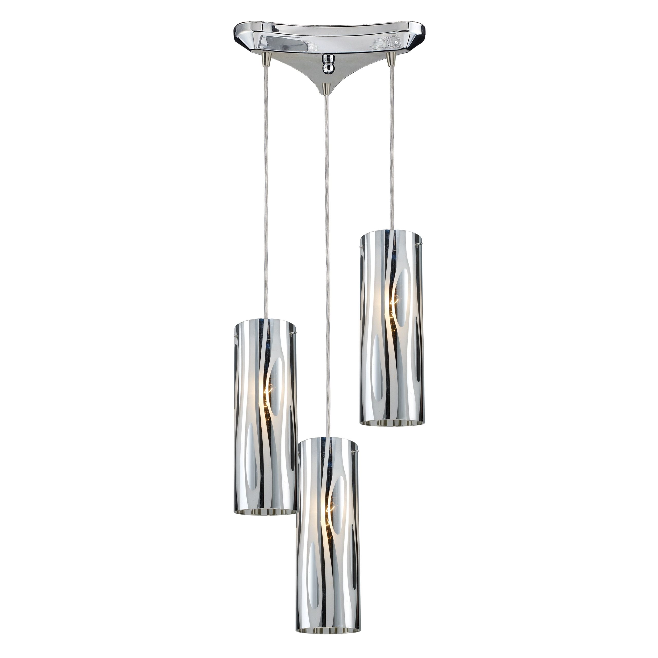 ELK SHOWROOM 31078/3 Chromia 10” Wide 3-Light Pendant – Polished Chrome