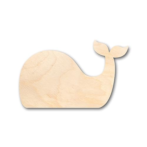 Unfinished Wood Simple Whale Shape – Craft – up to 36″ DIY 10″ / 3/4″