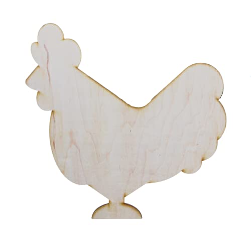 Unfinished Wooden Farm Animal Silhouette DIY Kit for Easy Painting for Wreath, Sign, Home Decor, Wall Art (Chicken)