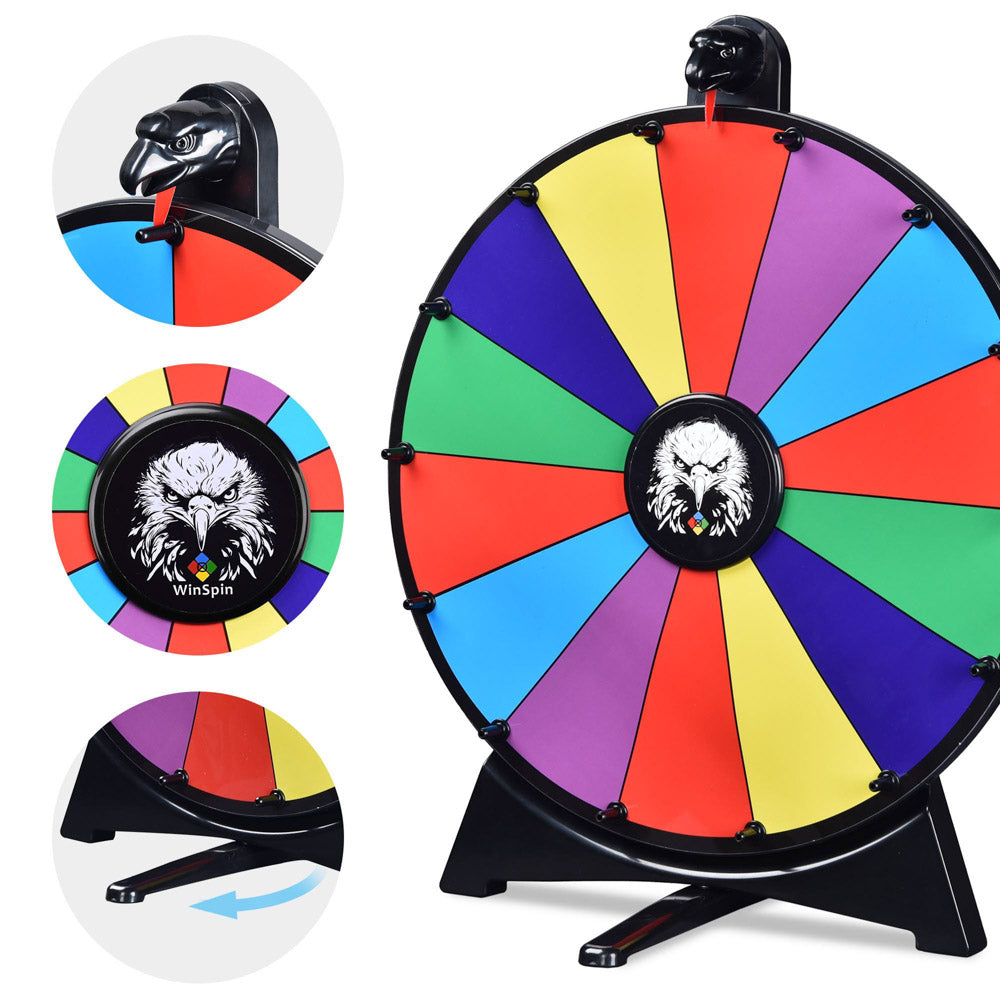 WinSpin 20″ Prize Wheel Tabletop Lay Flat with Bald Eagle