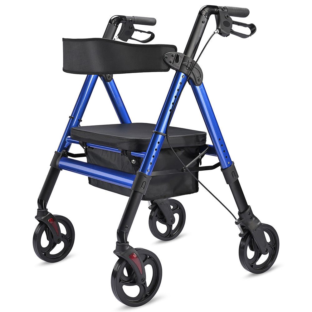 Yescom Rollator Walker with Seat Backrest 8″ Casters 450lbs Capacity