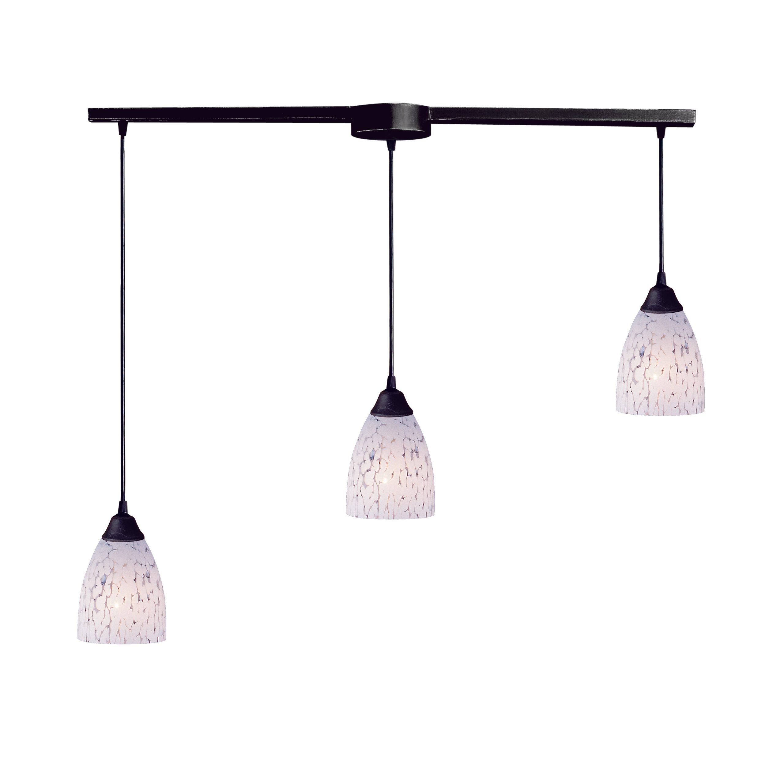 ELK SHOWROOM 406-3L-SW Classico 36” Wide 3-Light Pendant – Dark Rust with Snow White Glass