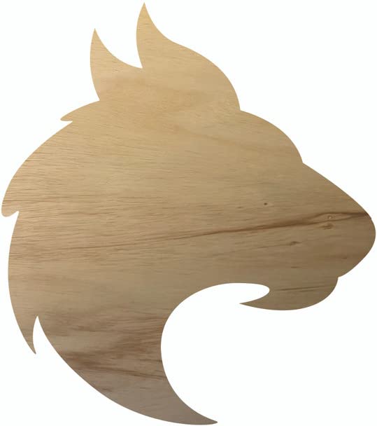 Blank Wolf Head Mascot 15″ Shape, Unfinished Wood Wolf Paintable DIY