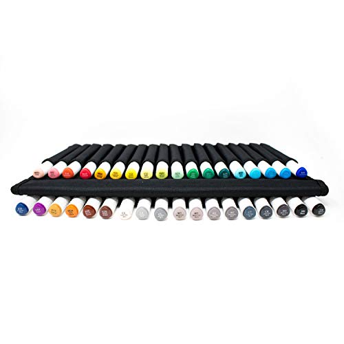 Art 101 Creative Tools 36 Count Dual Tip Alcohol Based Illy Illustration Markers in Fabric Carrying Case, Multi (80046MB)