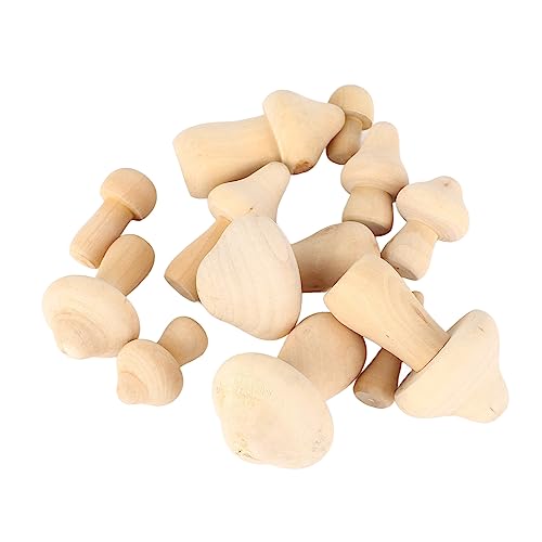 12pcs Unfinished Wooden Mushrooms – DIY Handcrafted Wooden Mushroom Painting Craft Kit for Home Decor