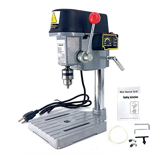 EWANYO 3-Speed Benchtop Drill Press, Electric Bench Wood Drilling Machine for DIY Creation, Small and Precise Work Like Jewelry Making Woodworking