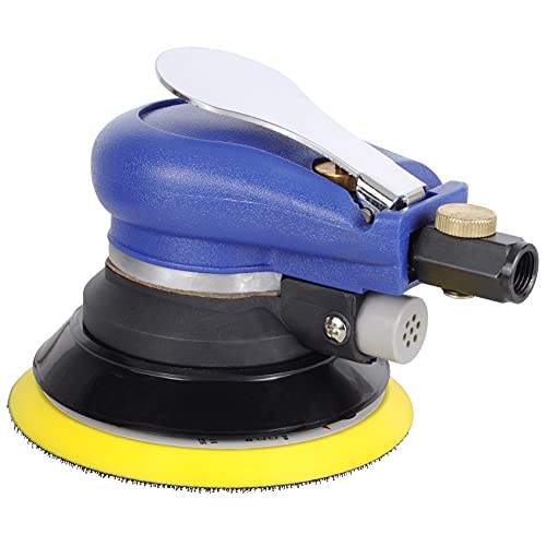 5-inch air palm random orbital sander, dual-action pneumatic polisher speed adjustable grinding sanding with 5-inch pad, random orbit air sanders