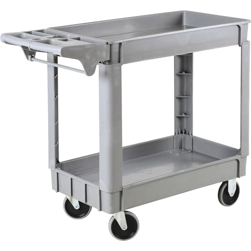 Ironton 500-Lb. Capacity 2 Tray Utility Cart, Maintenance-Free Structural Foam Construction Cargo Pushcart, Scratch Resistant, Easy to Clean Service