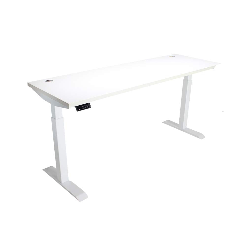 Lift It, 72″ x 24″ Electric Sit Stand/Height Adjustable Desk for Office or Home, Dual Motor and 4 Memory/1 USB Digital Controller with Brite White