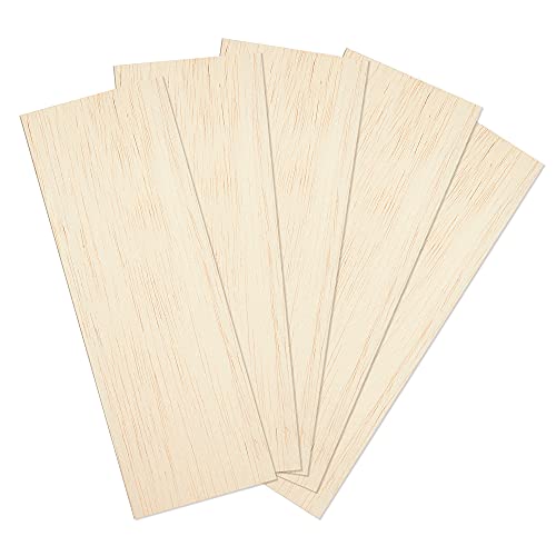 Balsa Wood Sheets 1/8″ Inch Thick 12″ x 4″ Unfinished Wooden Board by Craftiff (5 Pack)