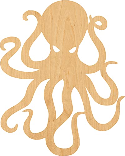 Octopus 2 Laser Cut Out Wood Shape Craft Supply – 2″