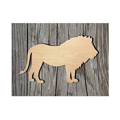 Lion Wood Craft,Unfinished Wooden Cutout Art,DIY Wood Sign, Inspirational Farmhouse Wall Plaque,Rustic Home Decor for Home Bathroom Indoor Kitchen