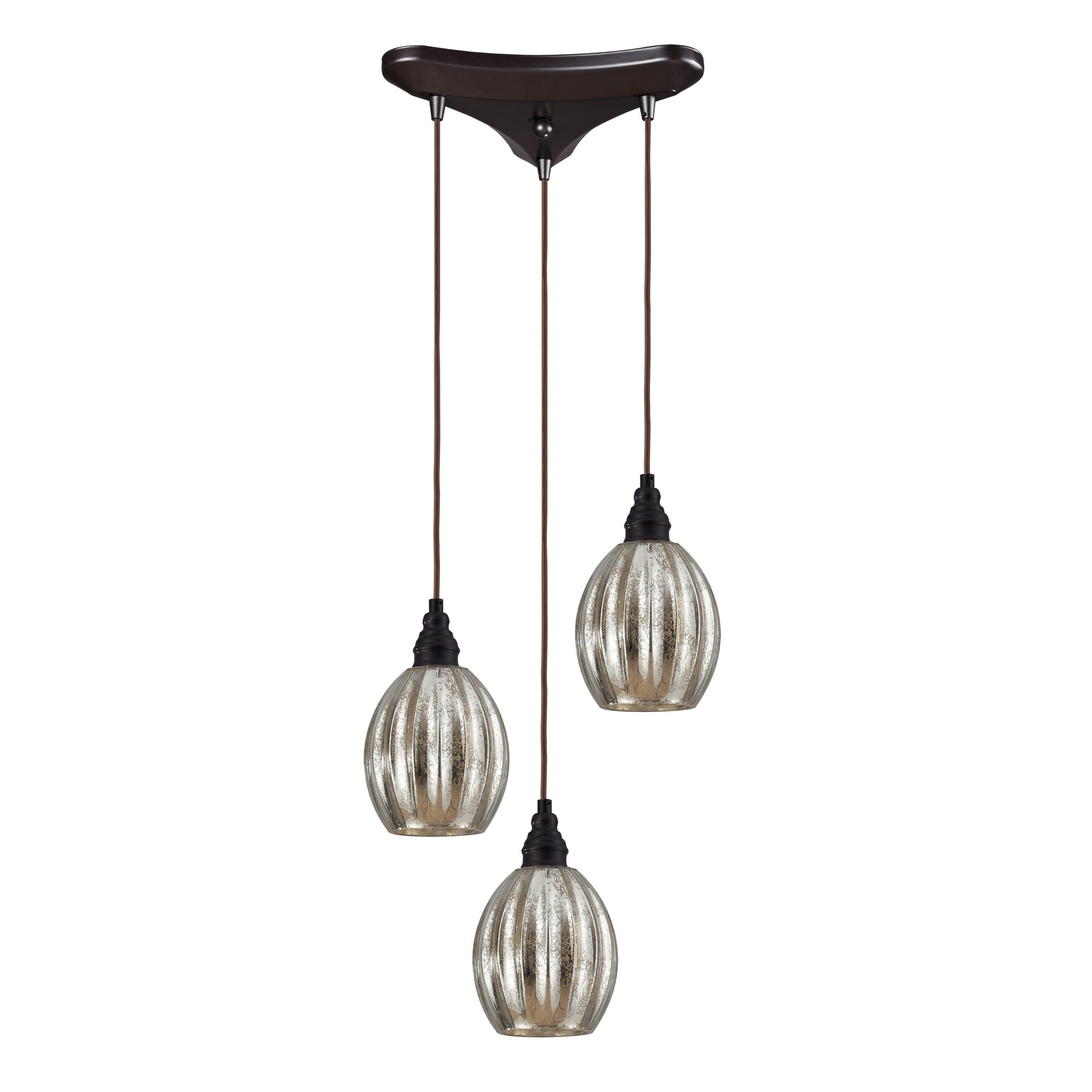 ELK SHOWROOM 46007/3 Danica 10” Wide 3-Light Pendant – Oiled Bronze