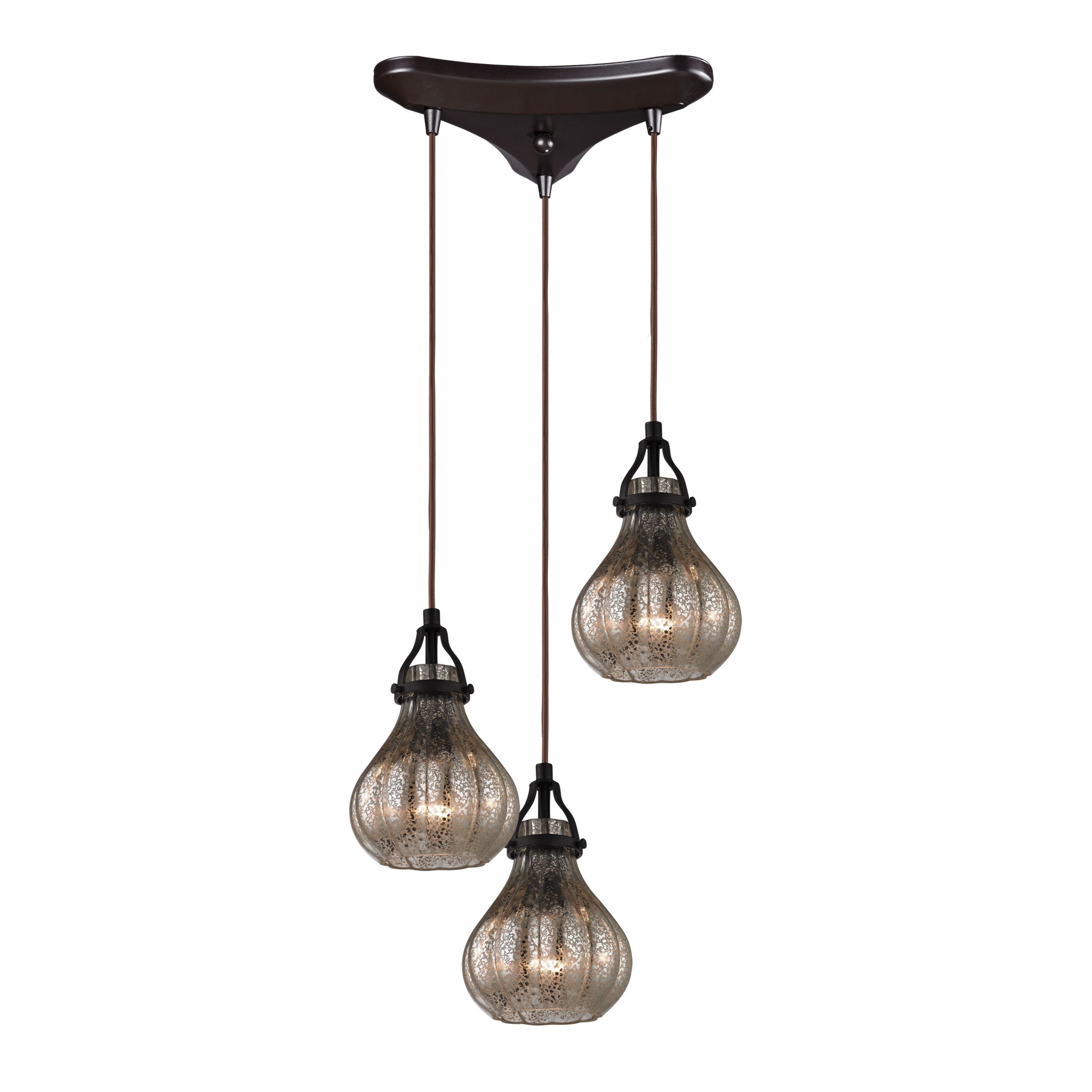 ELK SHOWROOM 46024/3 Danica 10” Wide 3-Light Pendant – Oil Rubbed Bronze