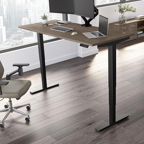 Bush Business Furniture Move 40 Electric Height Adjustable Desk with Black Base, Ergonomic Sit-Stand Computer Table for Home and Professional Office,