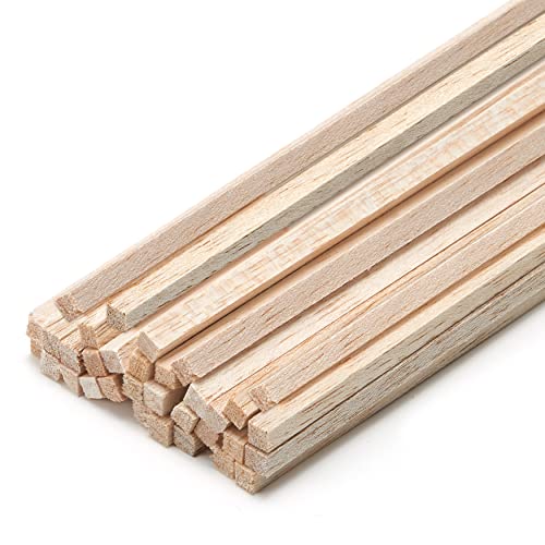 Balsa Wood Sticks 1/4 Inch Square Dowels Strips 12″ Long – Pack of 30 by Craftiff