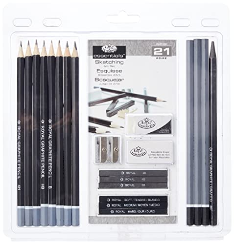 Royal & Langnickel RART-200 Essentials Sketching Pencil Set, 21-Piece