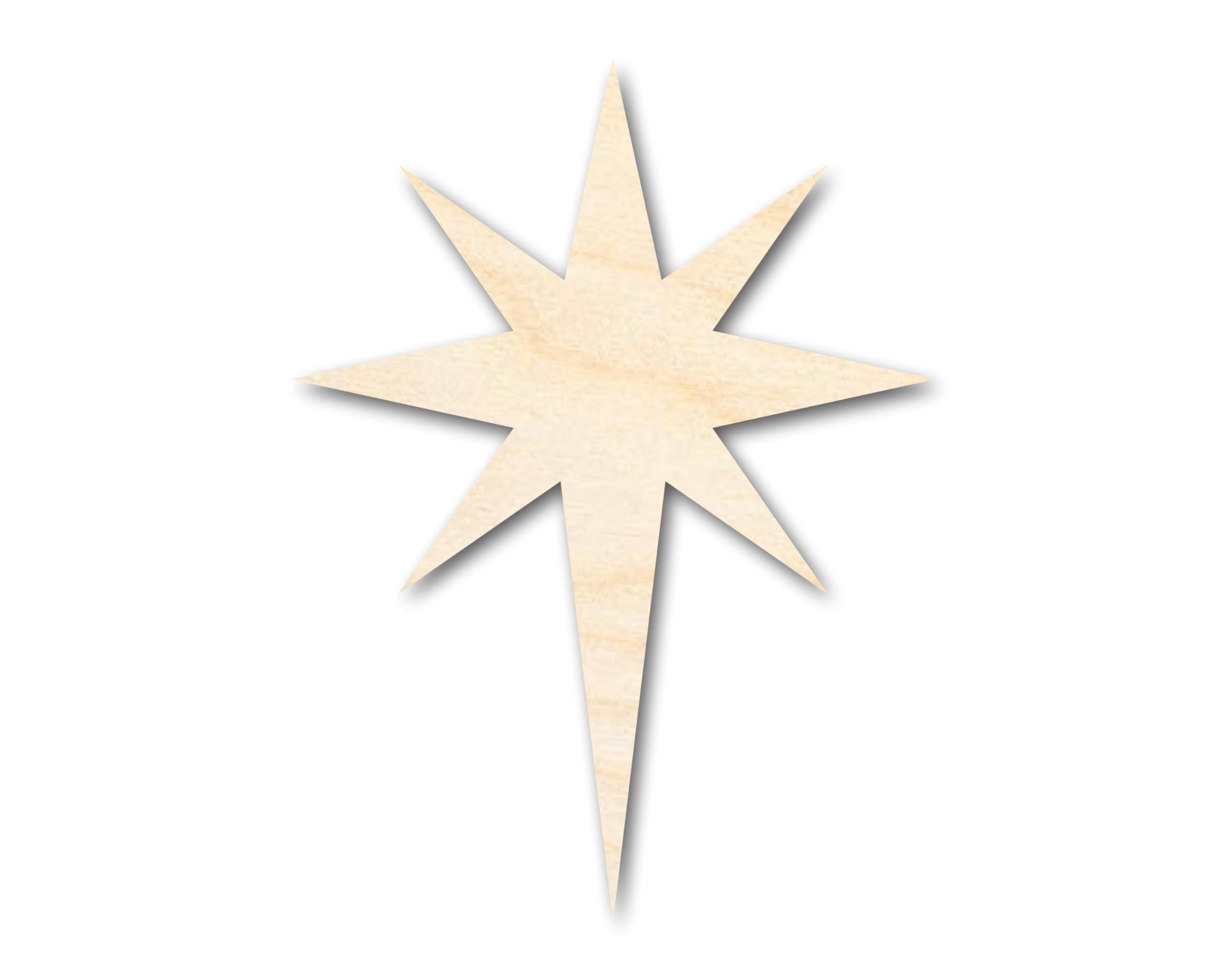 Unfinished Wood Bethlehem Star Shape | DIY Christmas Craft Cutout | Up to 36″ 10″ / 1/8″