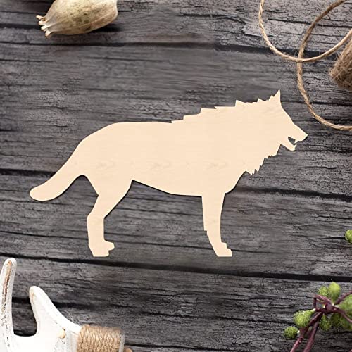 Wolf Wood Craft Unfinished Wooden Cutout Art DIY Wood Signs Inspirational Wall Plaque Retro Wall Art Hanging Decor for Laundry Room Bathroom Bedroom