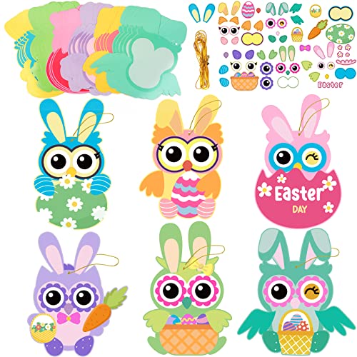 30 PCS Easter Paper Craft Kits Kids DIY Owl Art Craft Make Your Own Easter Owl Bulk Set for Home Classroom Game Activities Party