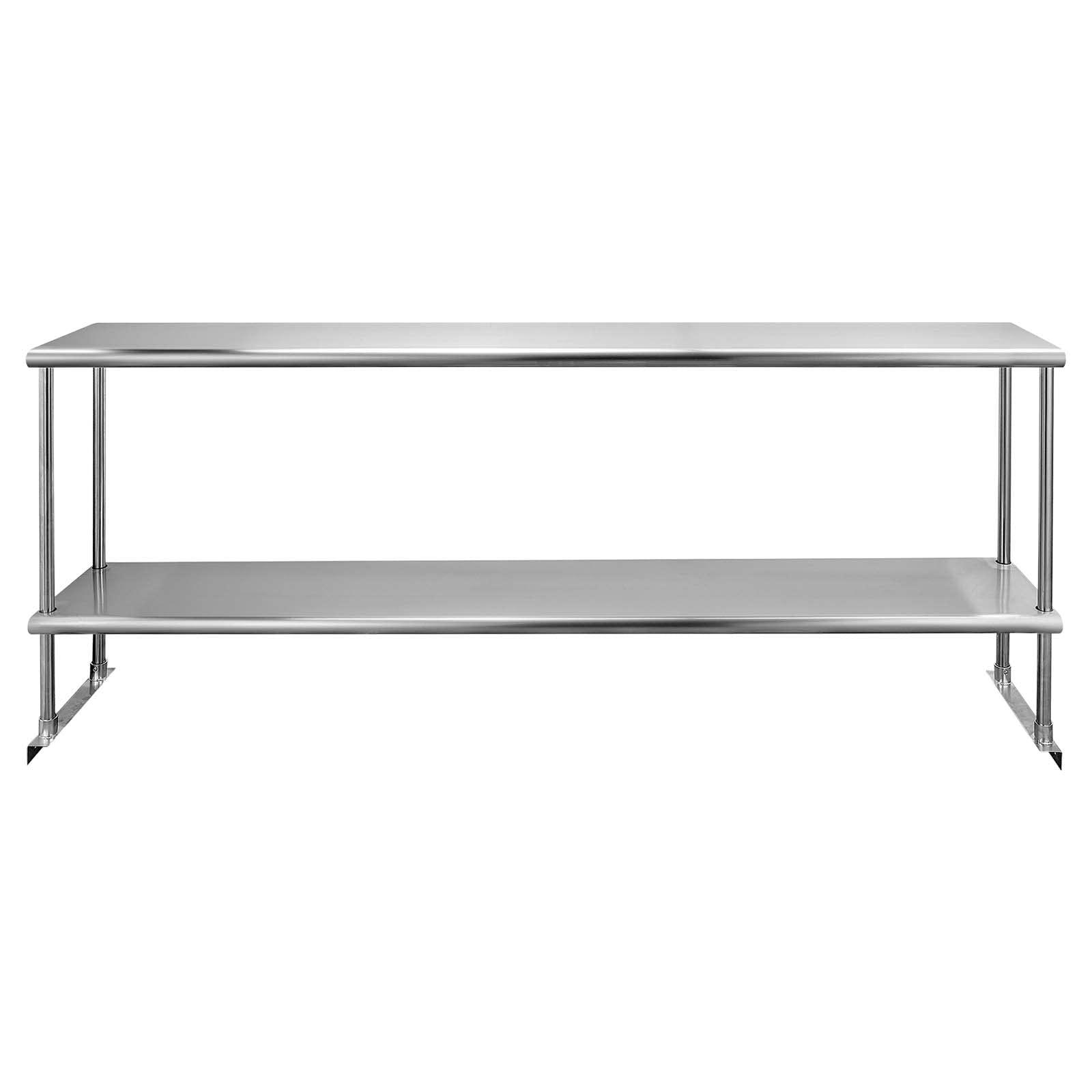 Profeeshaw Stainless Steel Overshelf for Prep & Work Table 12” x 72” NSF Commercial Adjustable Double Shelf 2 Tier for Restaurant, Bar, Utility Room,