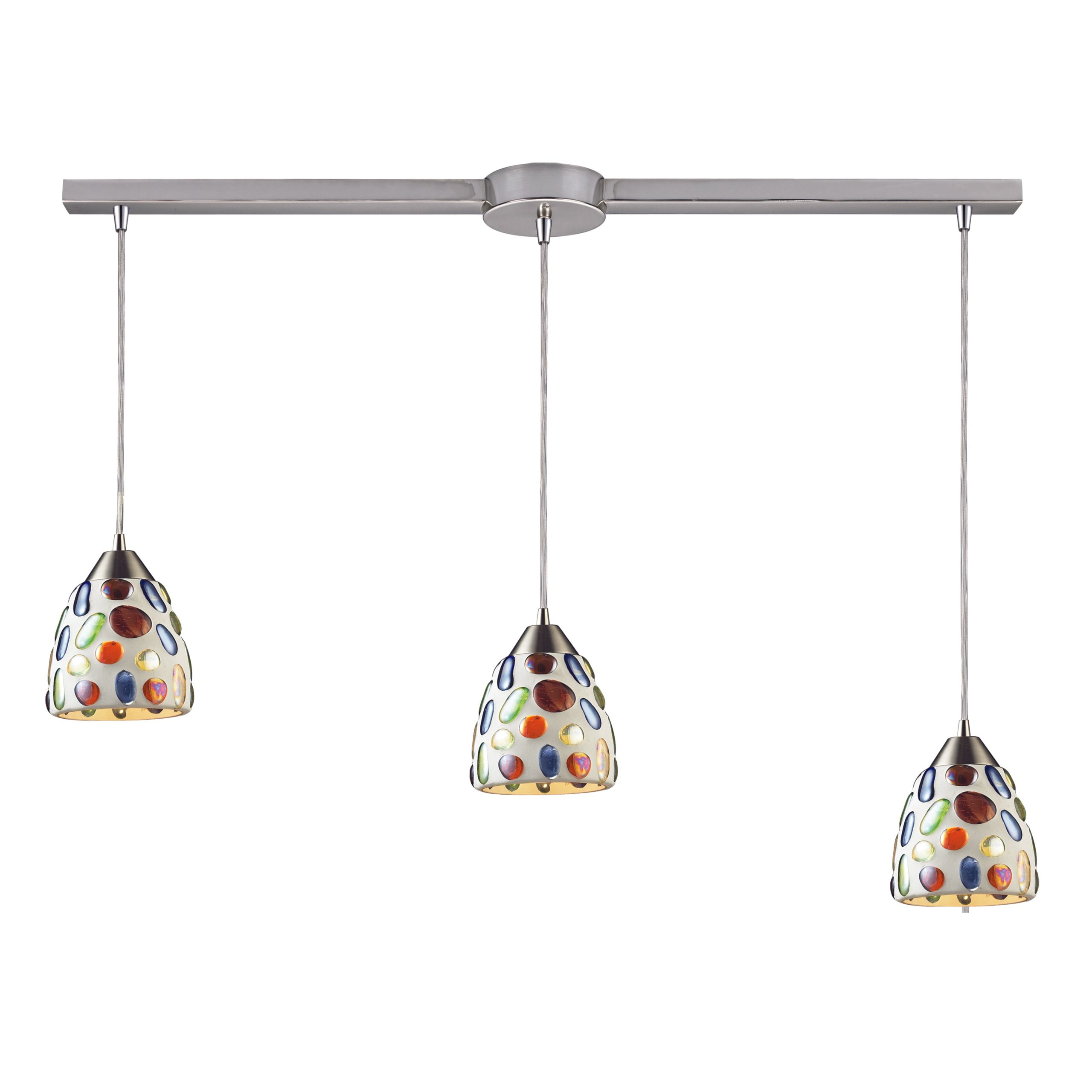 ELK SHOWROOM 542-3L Gemstone 36” Wide 3-Light Pendant – Satin Nickel