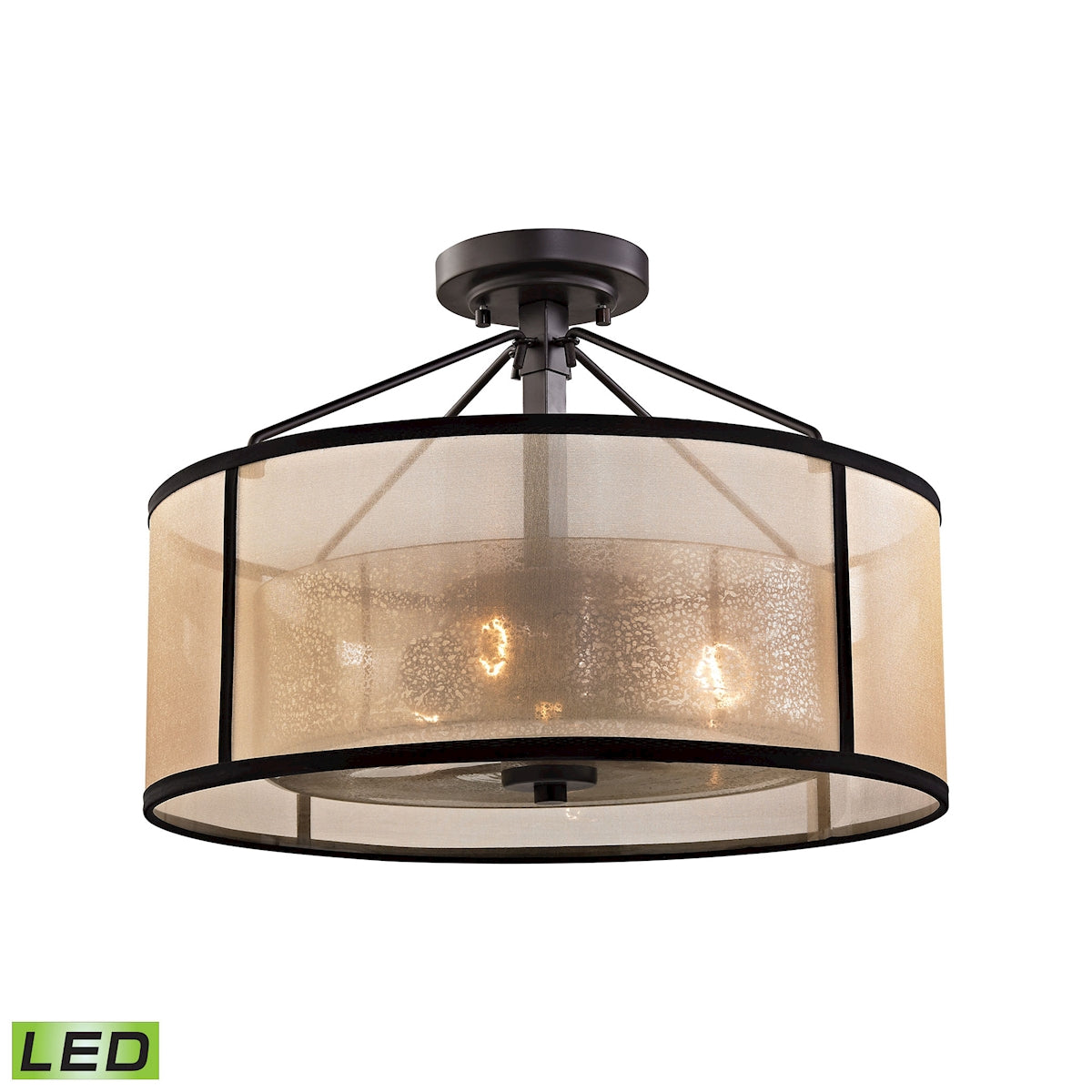 ELK SHOWROOM 57024/3-LED Diffusion 18” Wide 3-Light Semi Flush Mount – Oil Rubbed Bronze