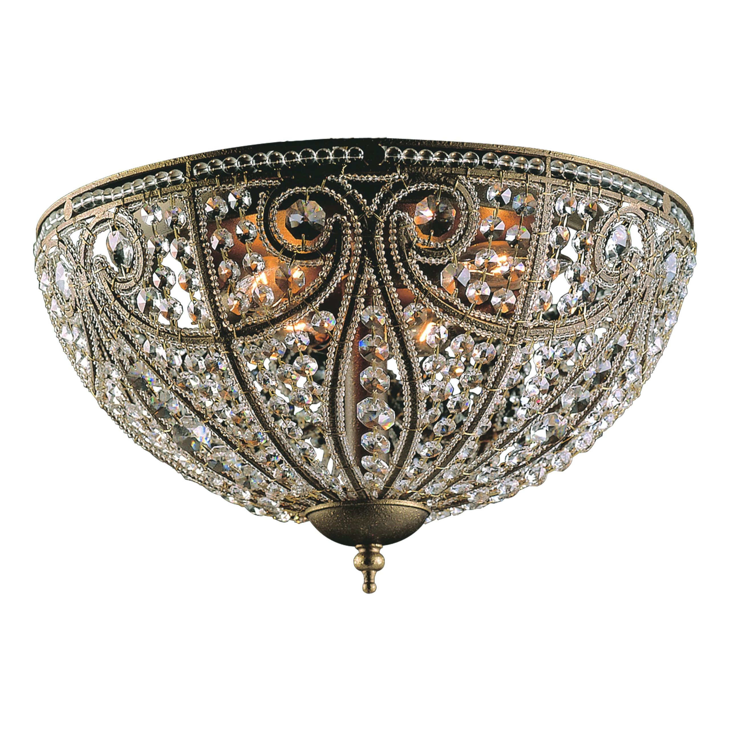 ELK SHOWROOM 5963/6 Elizabethan 17” Wide 6-Light Flush Mount – Dark Bronze