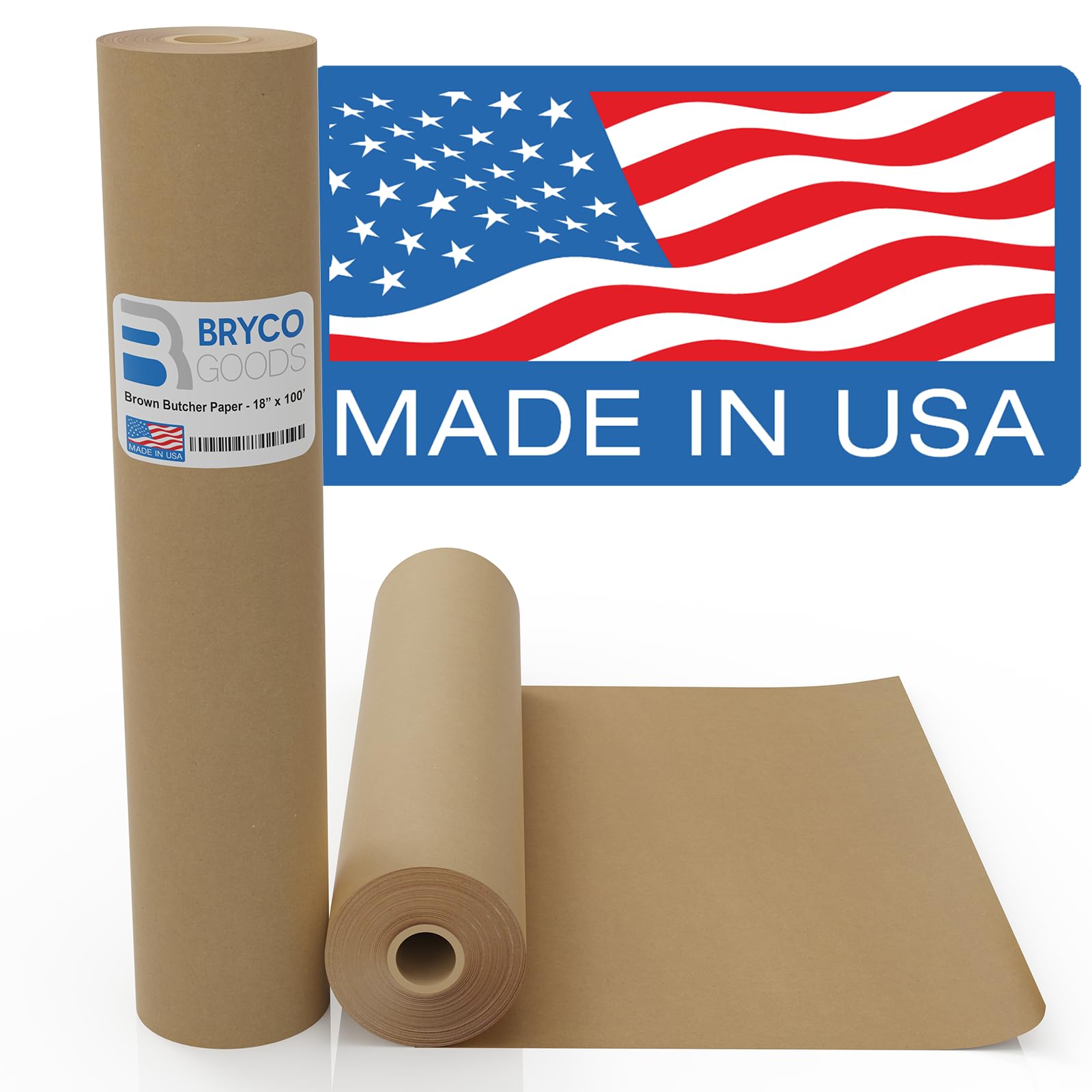 Brown Kraft Butcher Paper Roll – 18 Inch x 100 Feet Brown Paper Roll for Wrapping and Smoking Meat, BBQ Paper for the Perfect Brisket Crust –