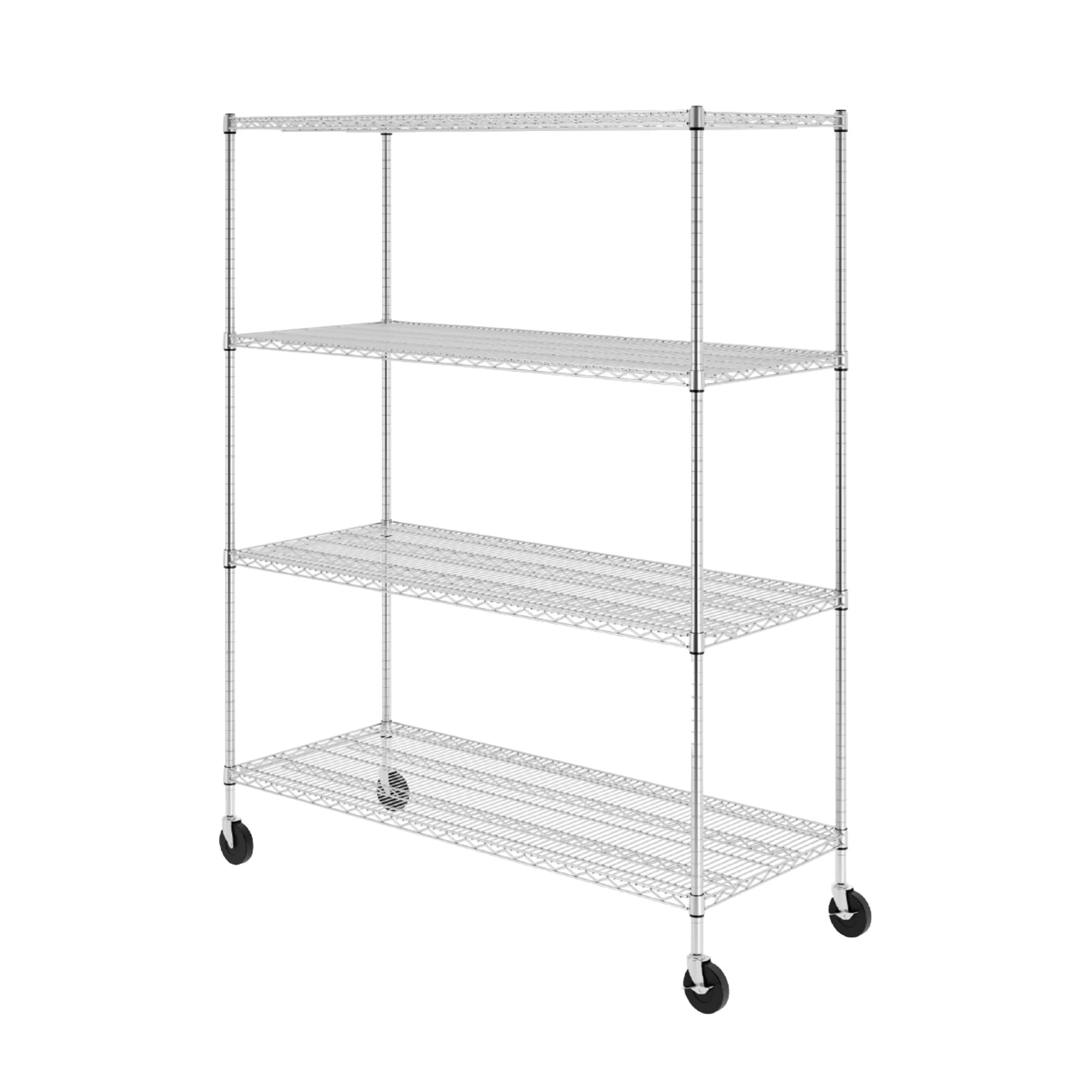 Heavy-Duty Steel Wire Storage Shelves on Wheels – Adjustable Height, NSF Certified by SafeRacks