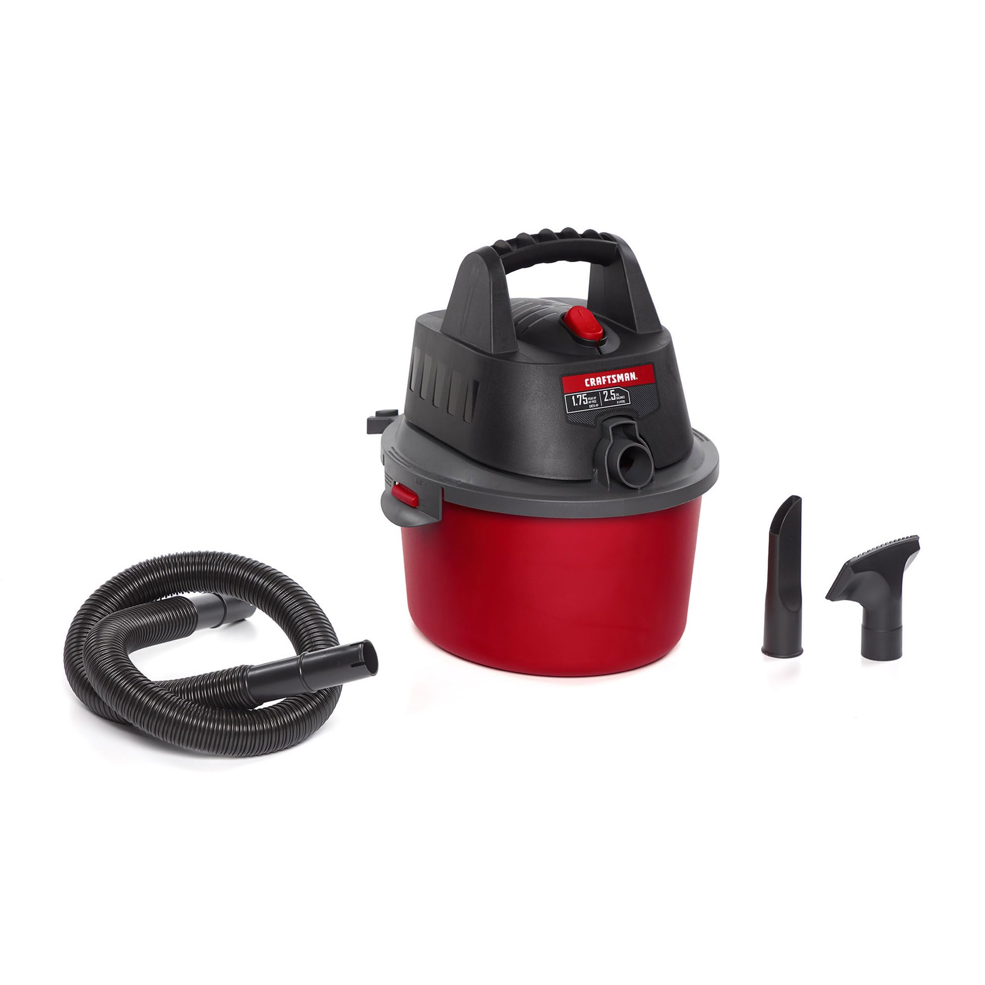 CRAFTSMAN CMXEVBE17250 2.5 Gallon 1.75 Peak HP Wet/Dry Vac, Portable Shop Vacuum with Attachments