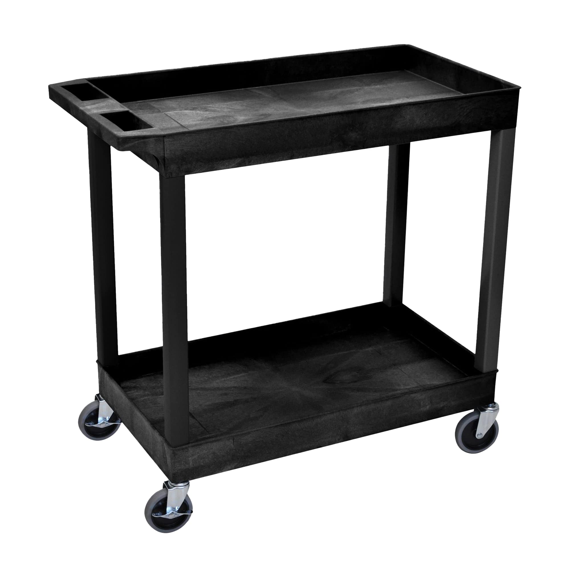 Luxor 32″ x 18″ Tub Storage Cart 2 Shelves – Black, (EC11-B)