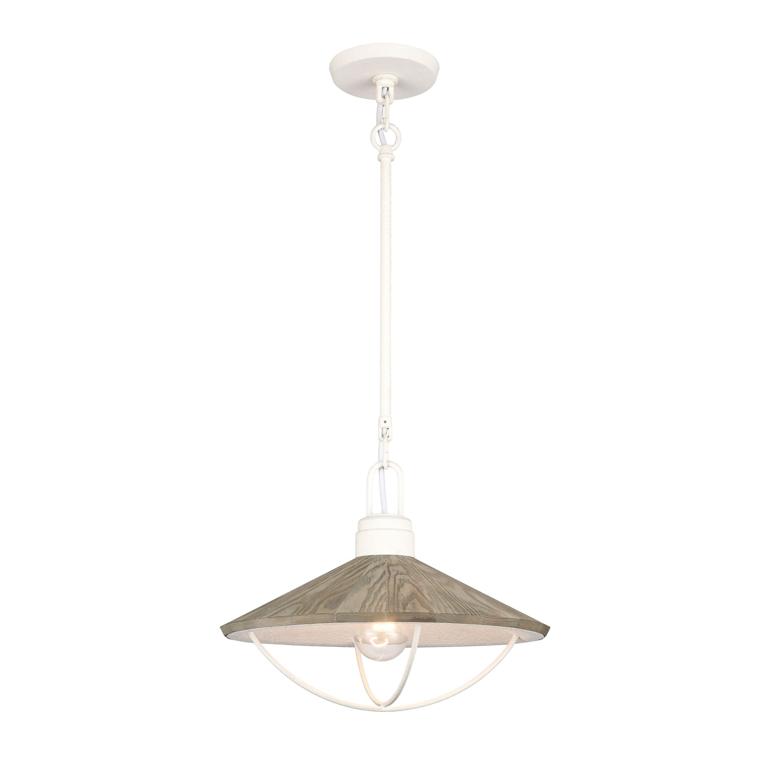 ELK SHOWROOM 63157/1 Cape May 14” Wide 1-Light Pendant – White Coral