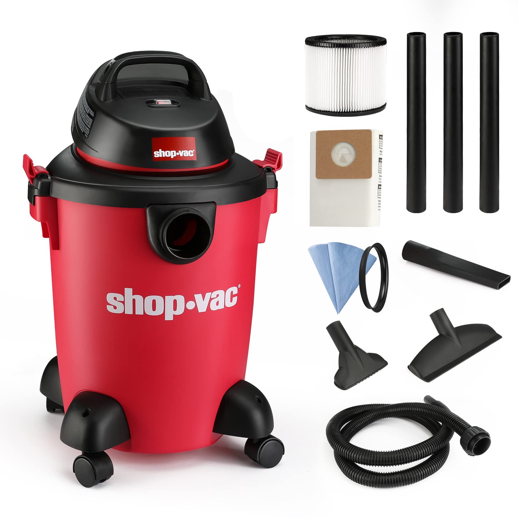 Shop-Vac 6 Gallon 3.0 Peak HP Wet Dry Vacuum, 3 in 1 Function Heavy-Duty Shop Vacuum with Filters, Attachments, Ideal for Home, Jobsite, Garage, Car