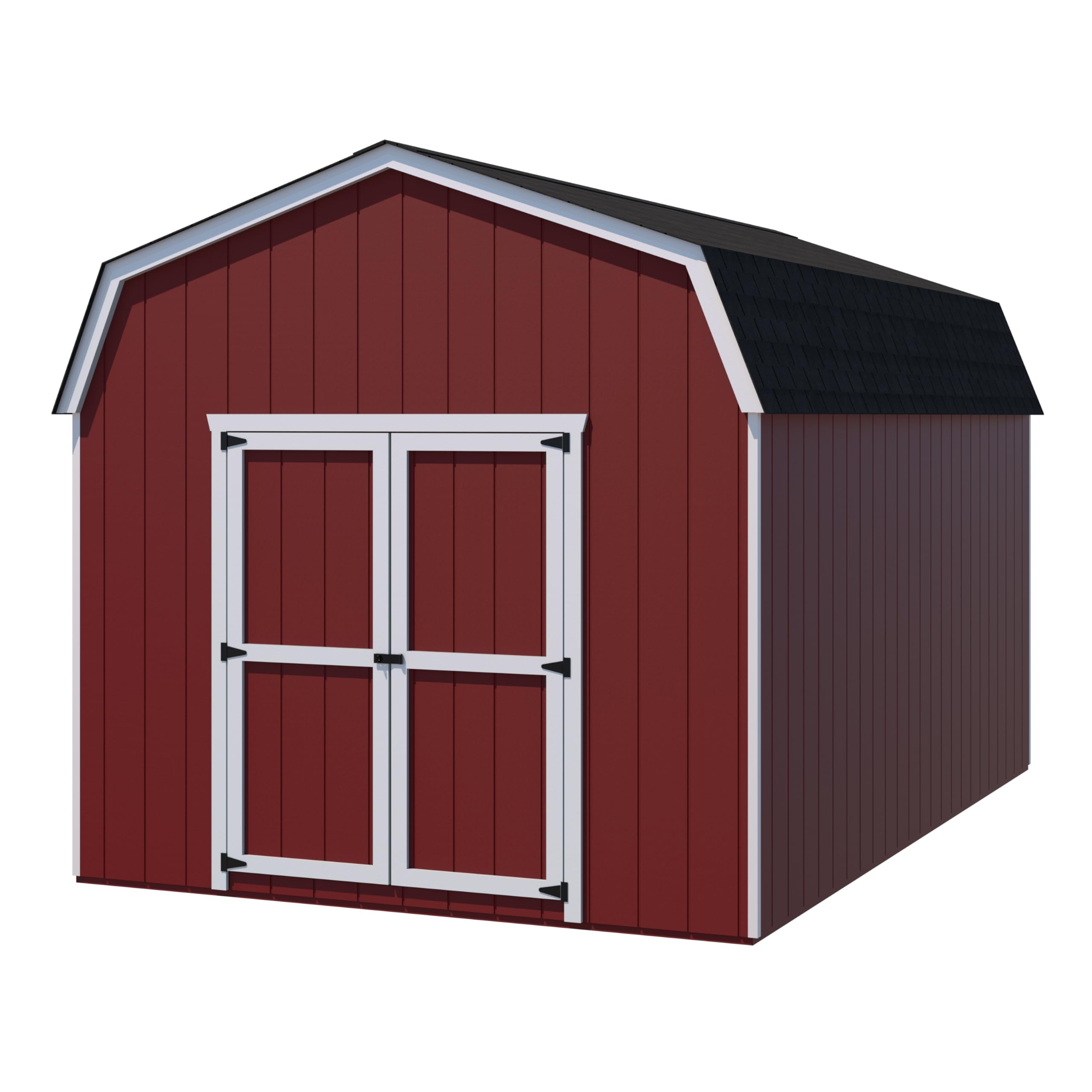 Little Cottage Co. 10×12 Value Gambrel Barn 6 ft. Sidewalls, Wood Do-It-Yourself Precut Kit, Outdoor Storage Shed for Backyard and Garden