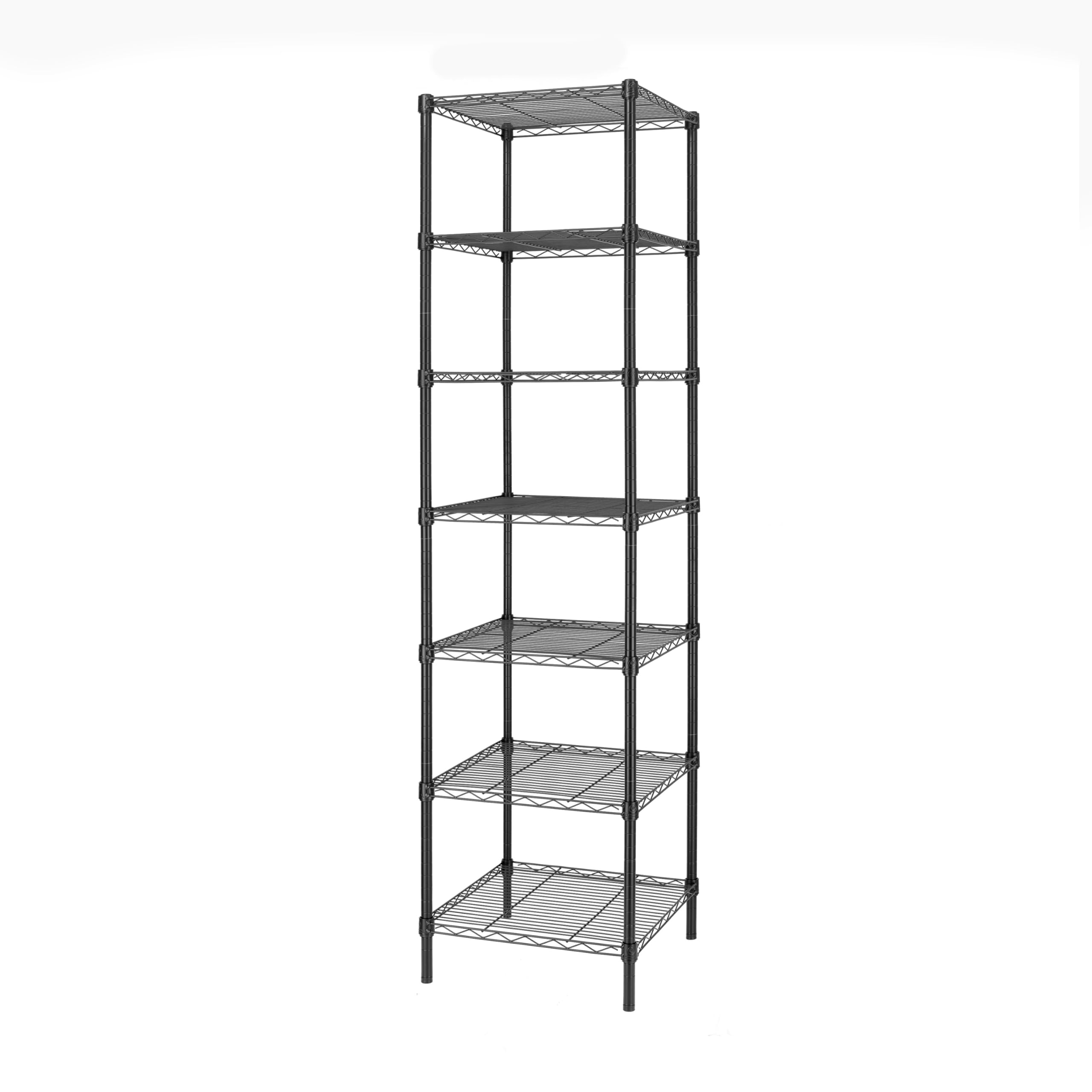 Finnhomy Heavy Duty 7 Tier Wire Shelving, 18x18x72 inches 7 Shelves Storage Rack with Thicken Steel Tube, Pantry Shelves for Storage, Adjustable