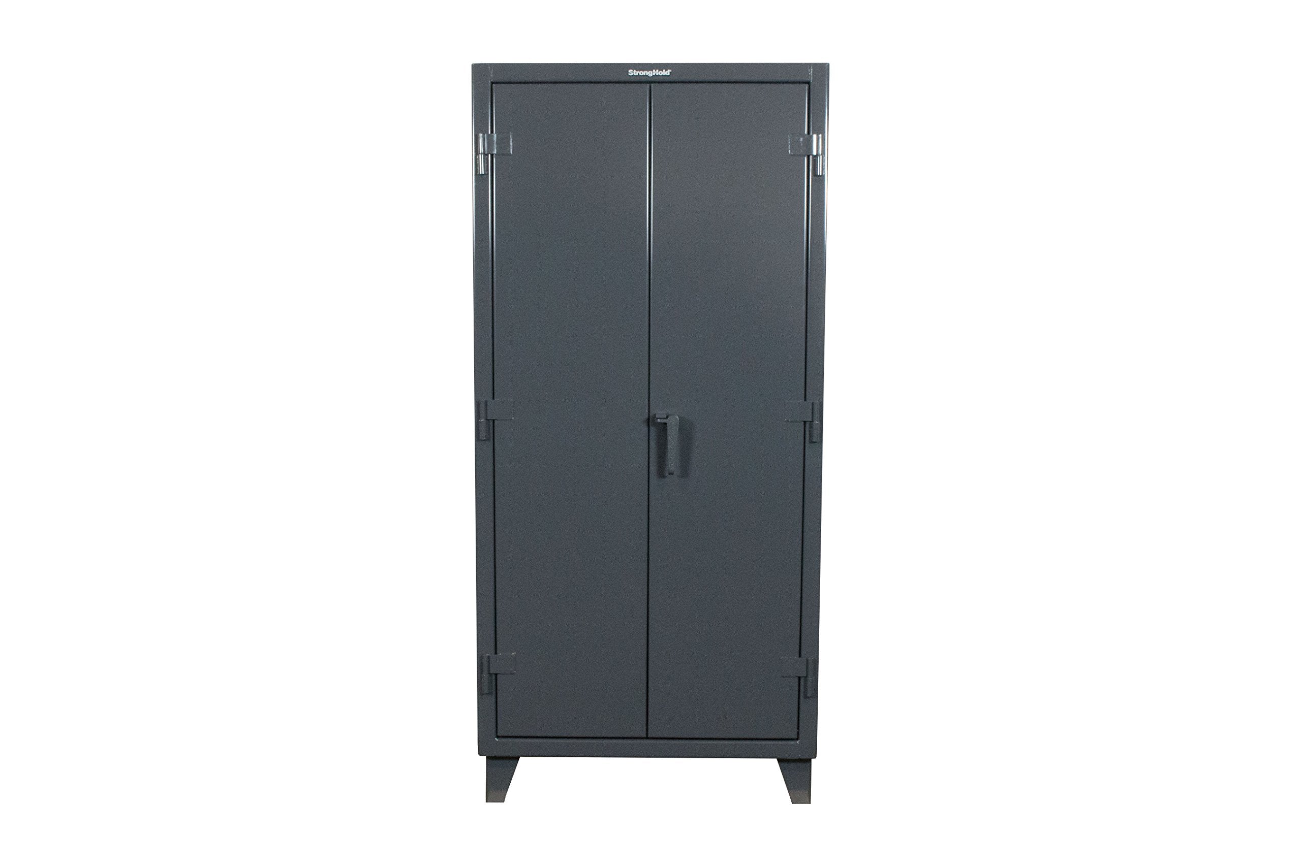 Strong Hold, 36W x 20″ D x 78″ H, Industrial Cabinet, Heavy-Duty, Welded and Assembled, 12-Gauge Steel, Dark Gray, 4 Adjustable Shelves with 1,900