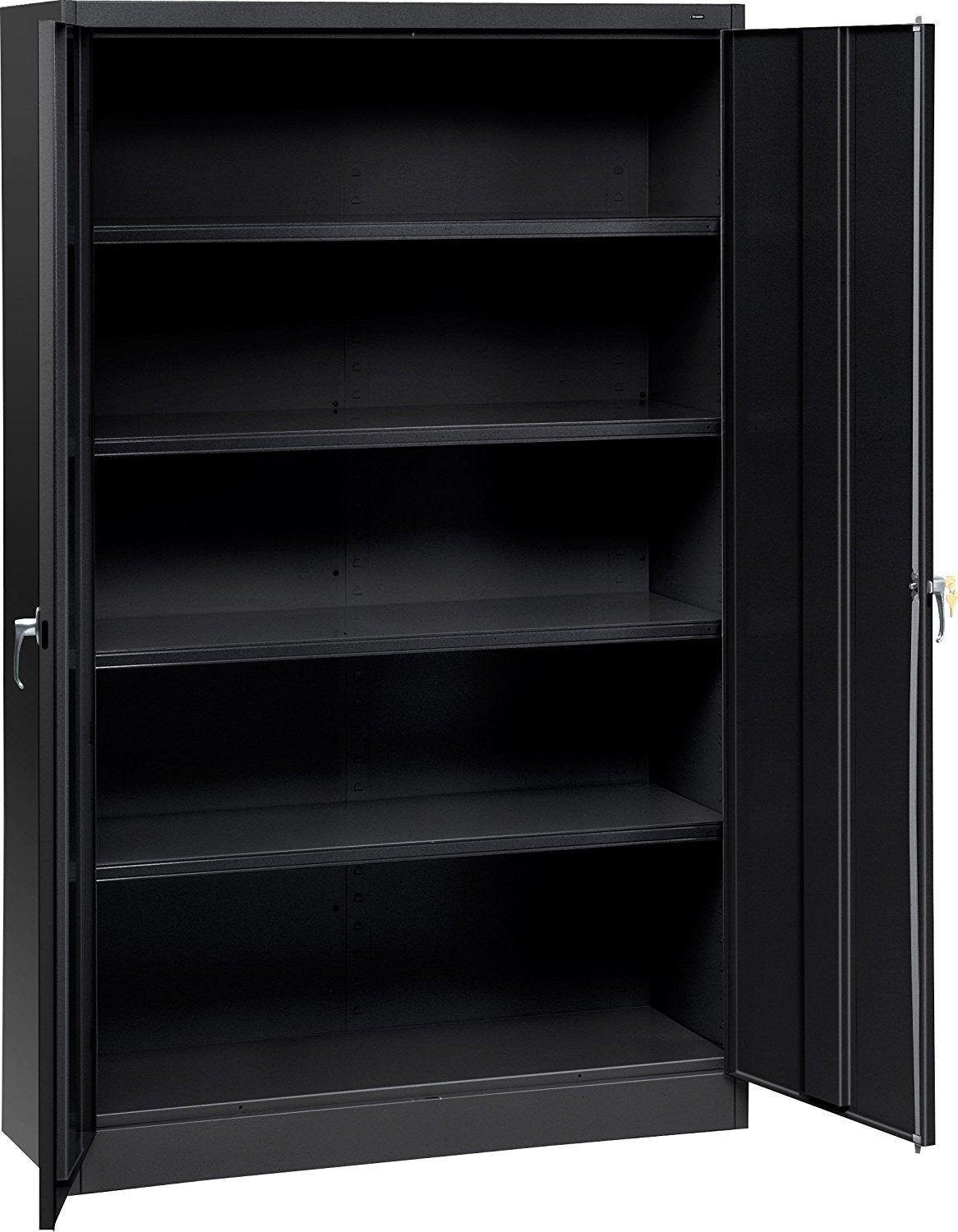 Tennsco J2478SUBK Assembled Jumbo Steel Storage Cabinet, 48w x 24d x 78h, Black