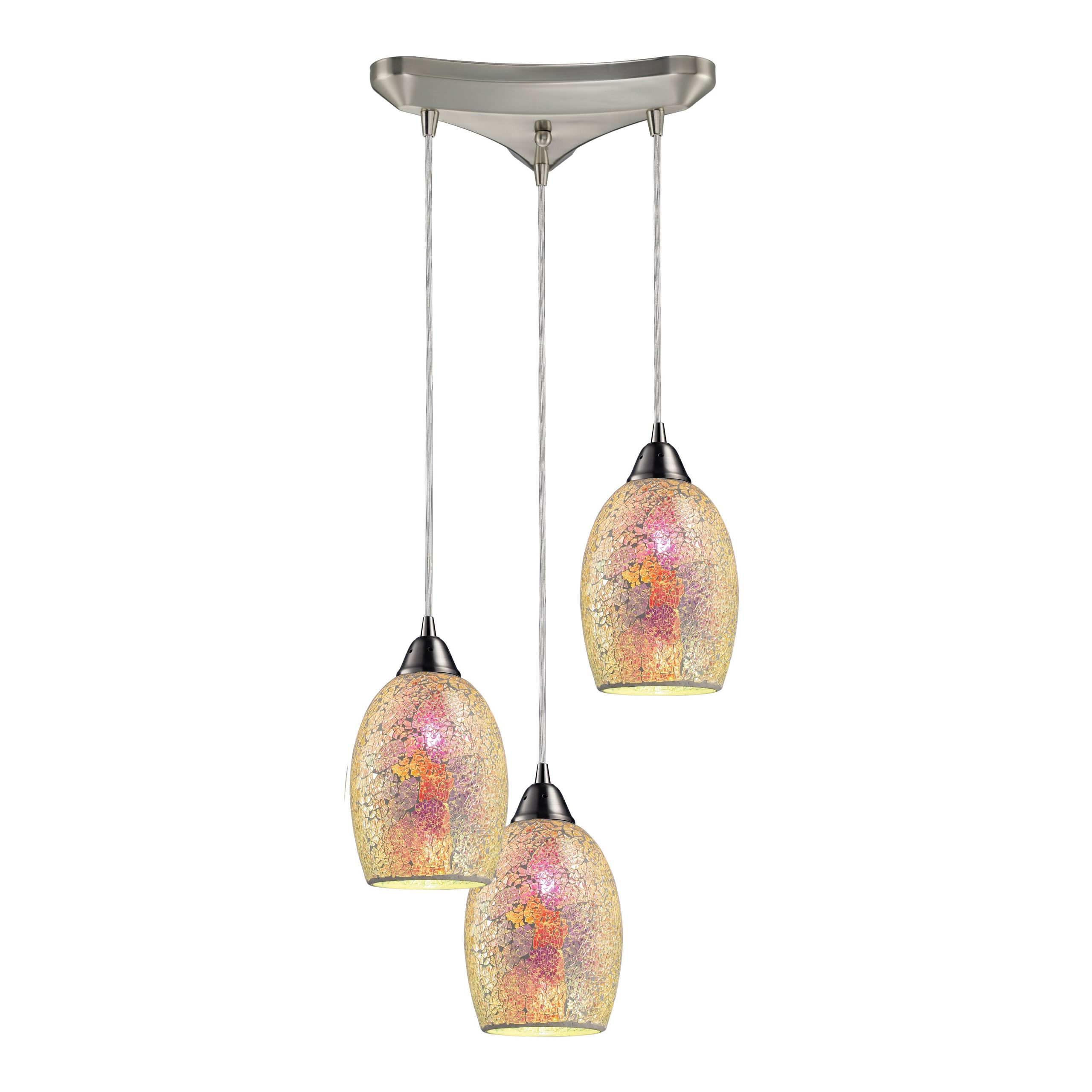 ELK SHOWROOM 73041-3 Avalon 10” Wide 3-Light Pendant – Satin Nickel