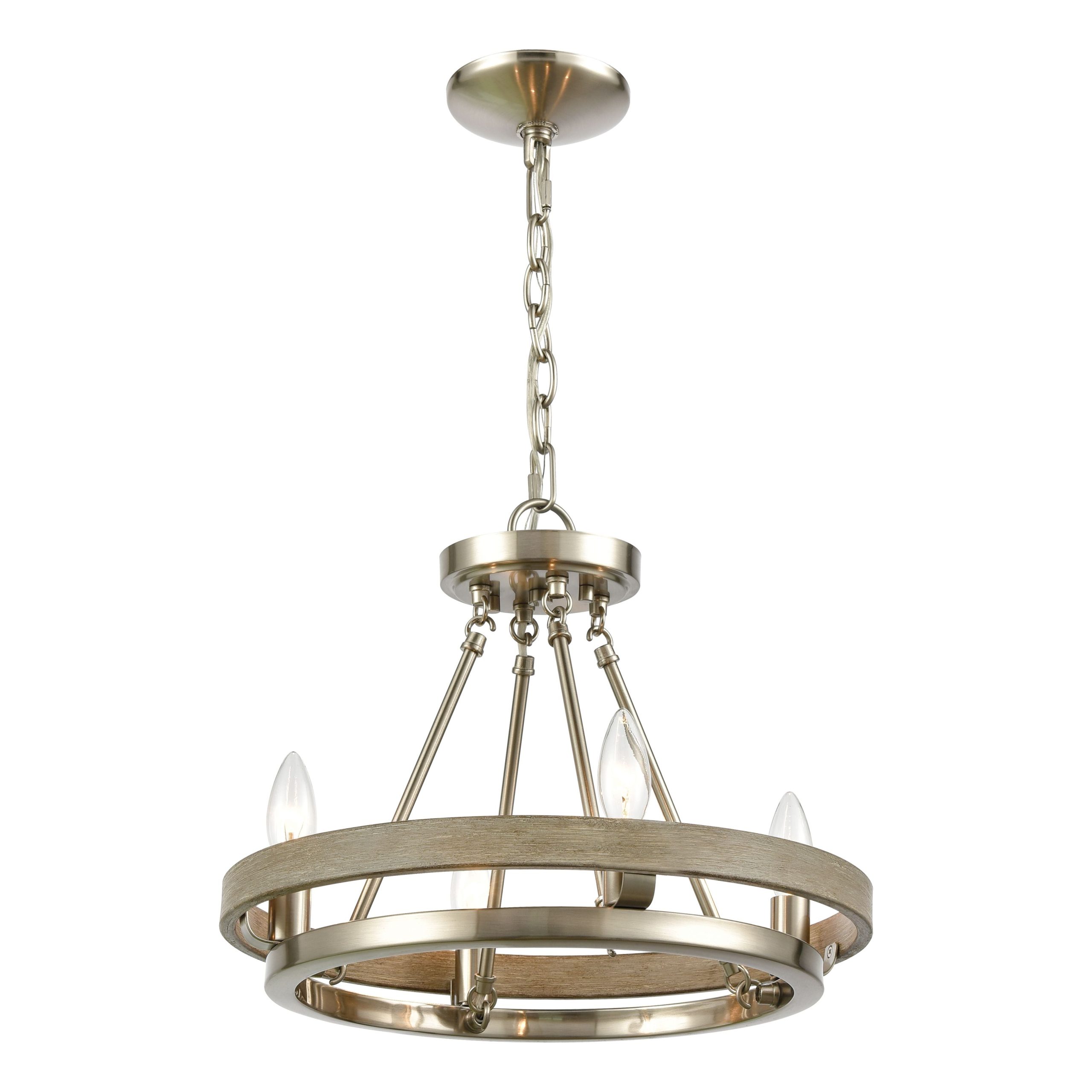 ELK SHOWROOM 75064/4 Ramsey 16” Wide 4-Light Chandelier – Satin Nickel