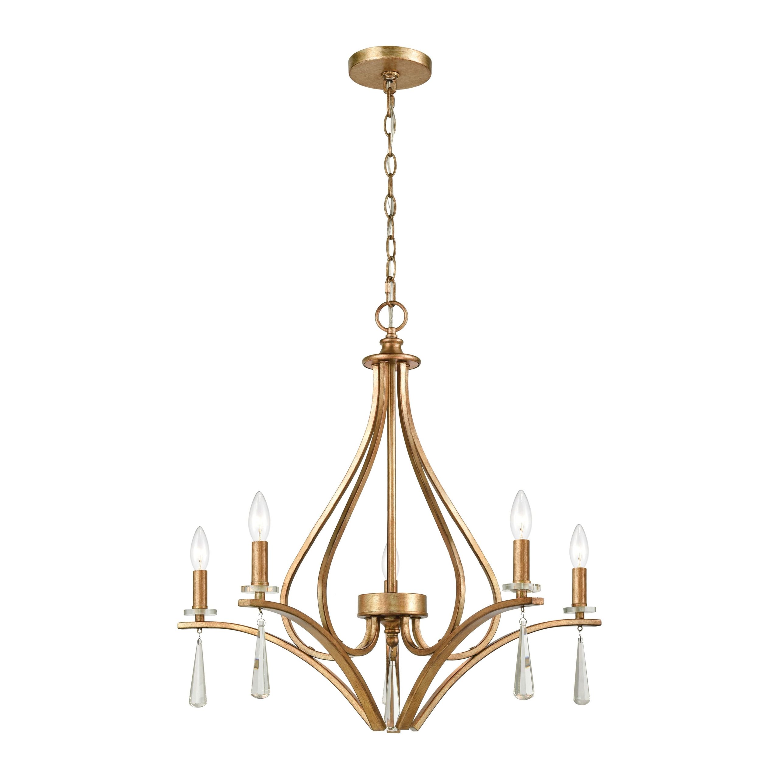 ELK SHOWROOM 75147/5 Katania 27” Wide 5-Light Chandelier – Bronzed Gold