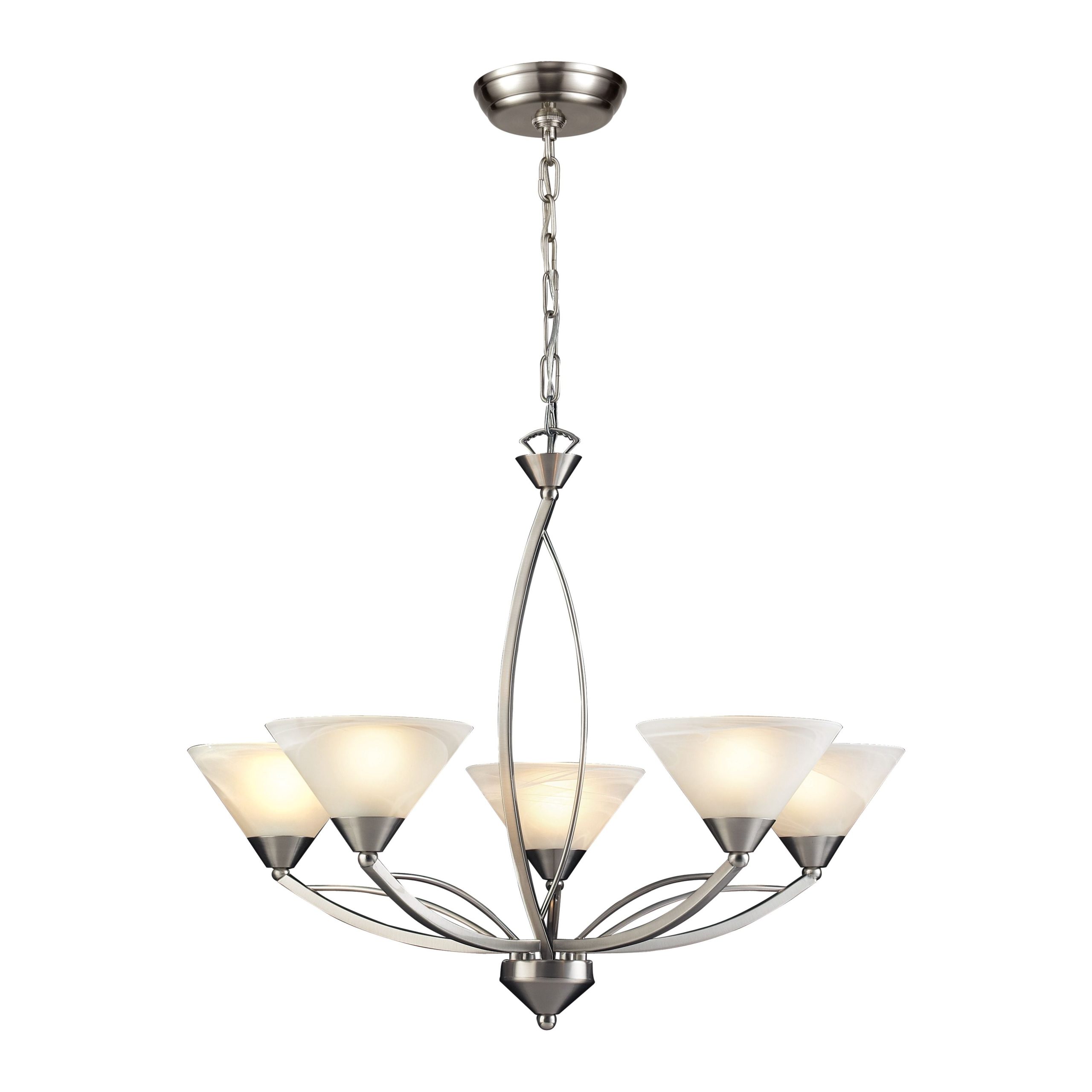 ELK SHOWROOM 7637/5 Elysburg 28” Wide 5-Light Chandelier – Satin Nickel